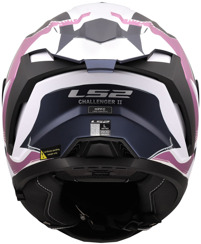 LS2 FF817 Challenger II Flaman Grijs/Wit/Roze Integraalhelm ECE 22.06 – foto 4