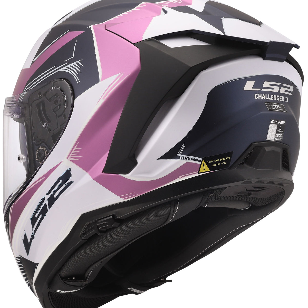 LS2 FF817 Challenger II Flaman Grijs/Wit/Roze Integraalhelm ECE 22.06 – foto 6
