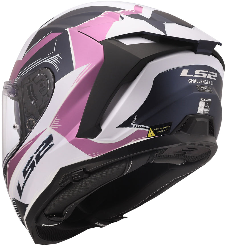 LS2 FF817 Challenger II Flaman Grijs/Wit/Roze Integraalhelm ECE 22.06 – foto 6