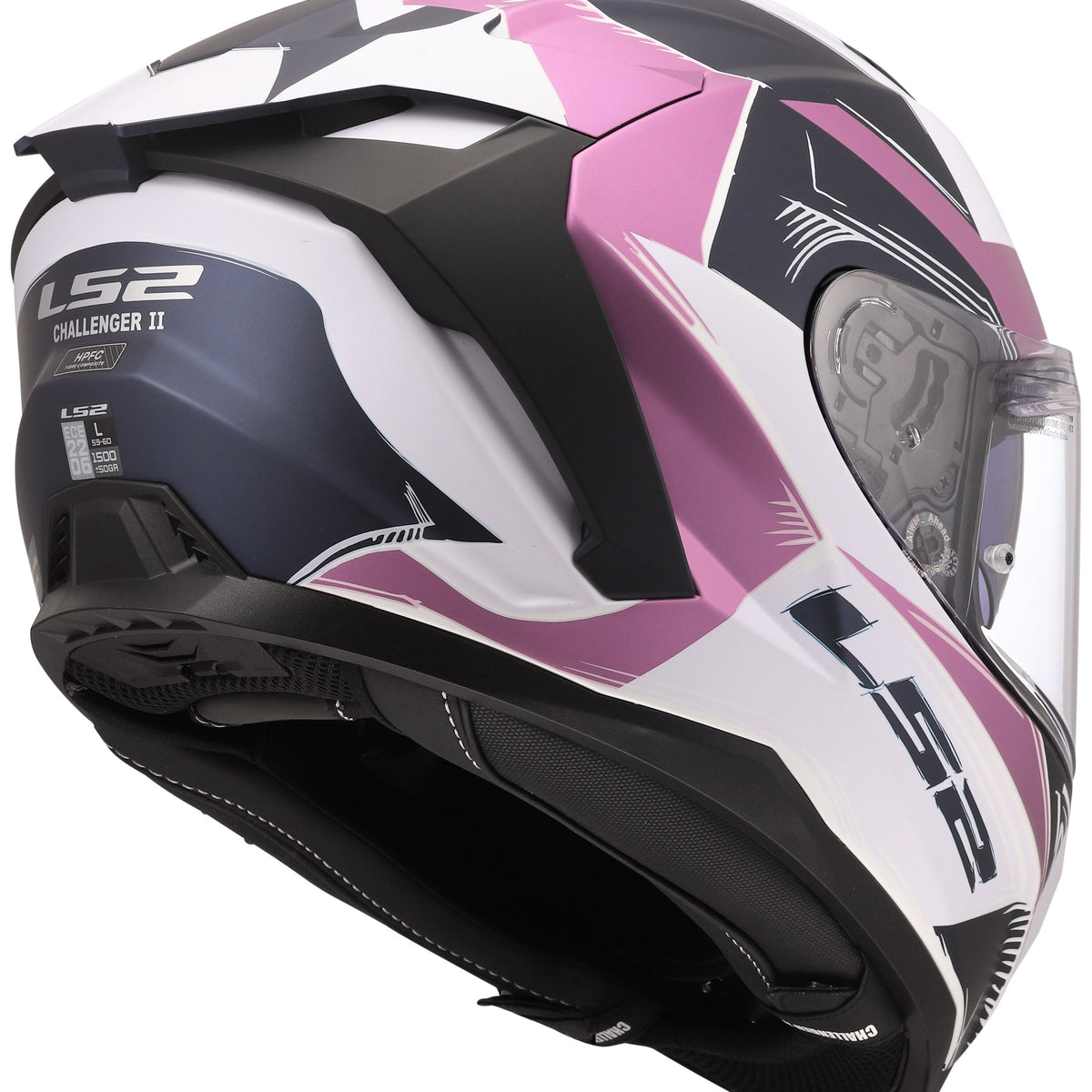 LS2 FF817 Challenger II Flaman Grijs/Wit/Roze Integraalhelm ECE 22.06 – foto 7
