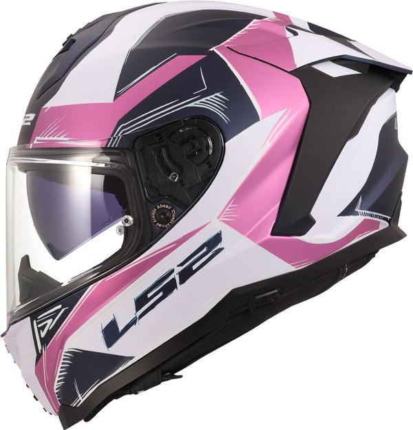 LS2 FF817 Challenger II Flaman Grijs/Wit/Roze Integraalhelm ECE 22.06