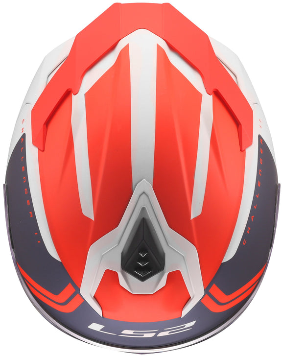 LS2 FF817 Challenger II Titan Wit/Blauw/Rood Integraalhelm ECE 22.06 – foto 4