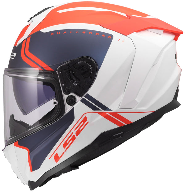 LS2 FF817 Challenger II Titan Wit/Blauw/Rood Integraalhelm ECE 22.06