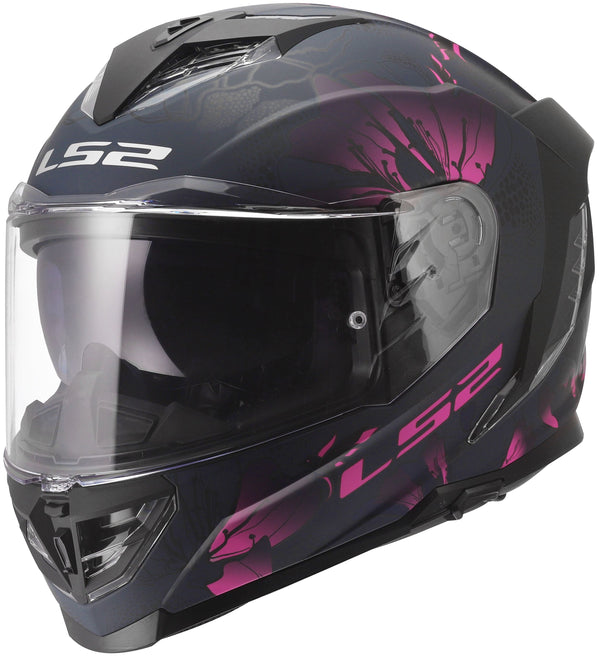 LS2 FF818 Storm III Burst Zwart Mat/Roze Integraalhelm ECE 22.06