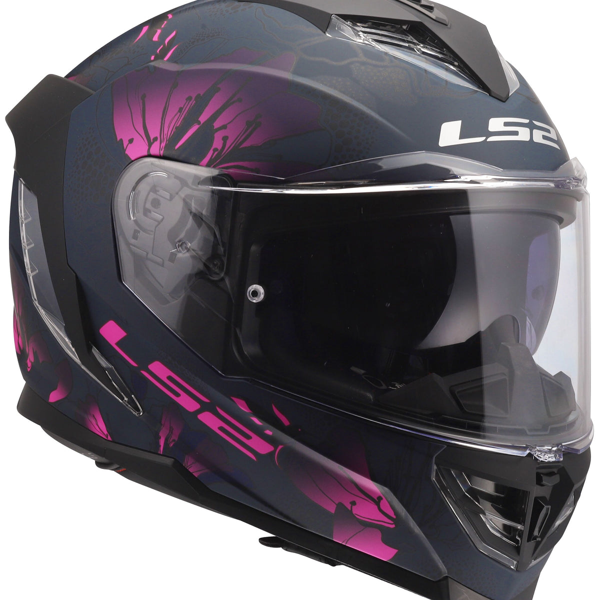 LS2 FF818 Storm III Burst Zwart Mat/Roze Integraalhelm ECE 22.06 – foto 2
