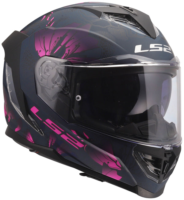 LS2 FF818 Storm III Burst Zwart Mat/Roze Integraalhelm ECE 22.06