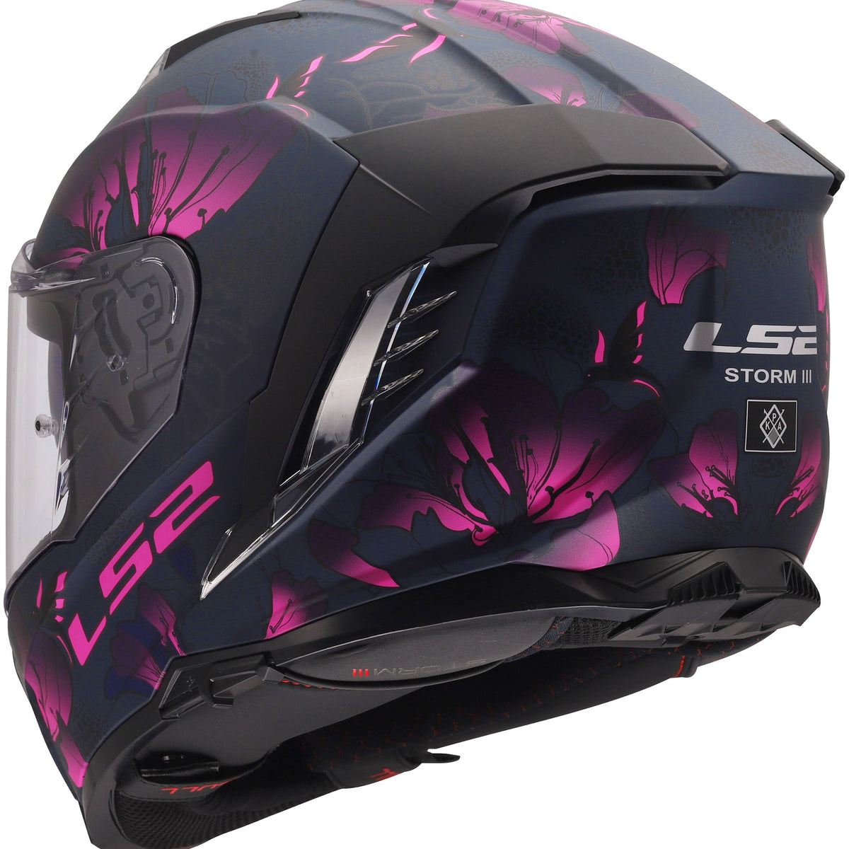 LS2 FF818 Storm III Burst Zwart Mat/Roze Integraalhelm ECE 22.06 – foto 6