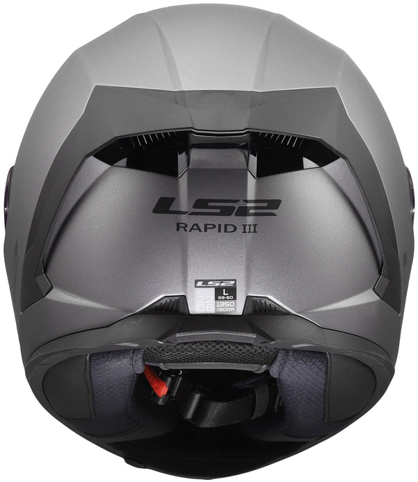 LS2 FF820 Rapid III Solid Titaan Mat Grijs Integraalhelm ECE 22.06
