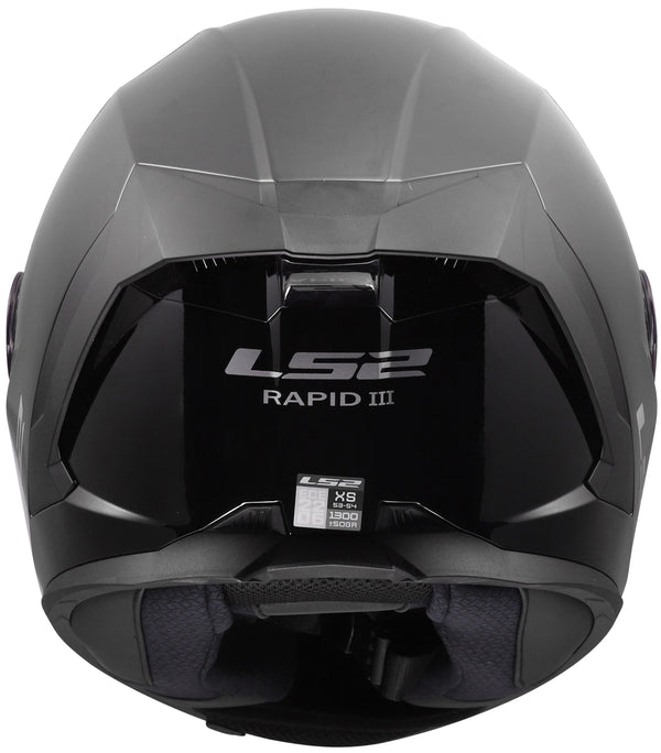 LS2 FF820 Rapid III Solid Schwarz Integralhelm ECE 22.06