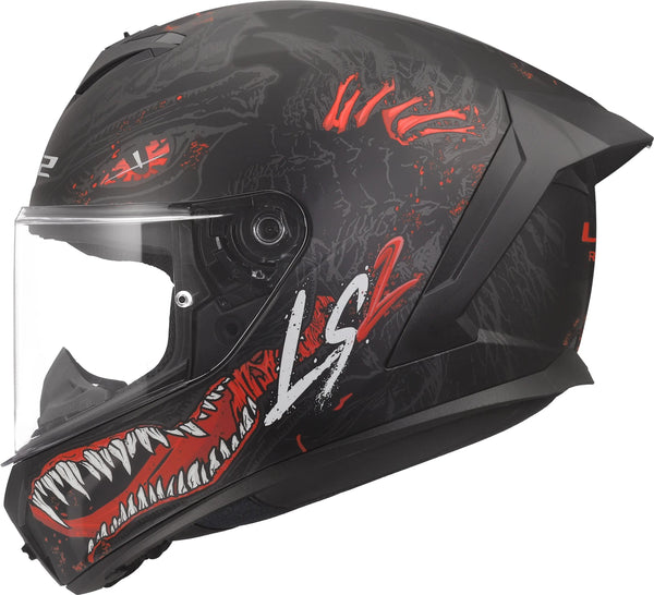 LS2 FF820 Rapid III Kaiju II Schwarz/Rot/Weiß Integralhelm ECE 22.06