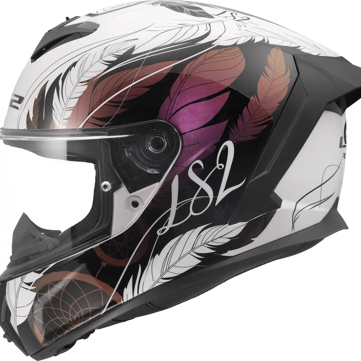 LS2 FF820 Rapid III Boho Wit/Zwart/Roze Integraalhelm ECE 22.06