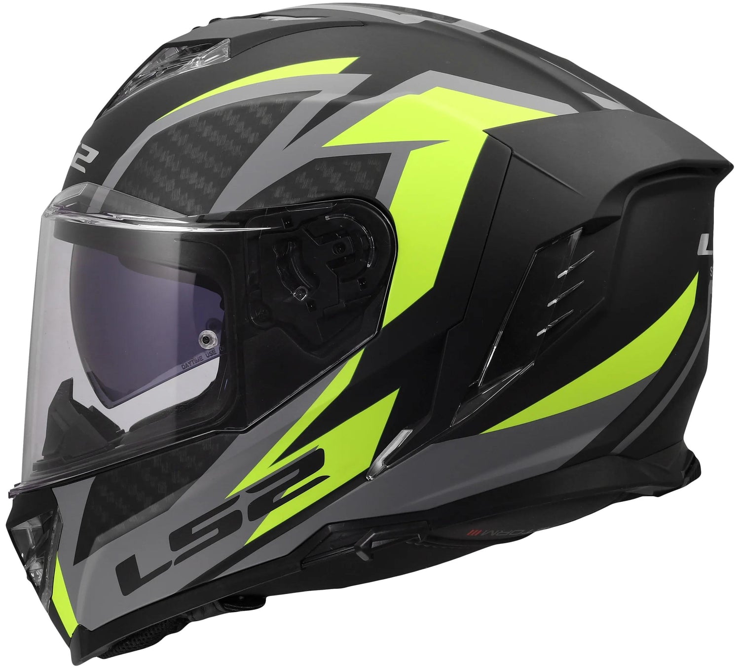 LS2 FF818 Storm III Dynamo Mat Zwart/Geel Integraalhelm ECE 22.06