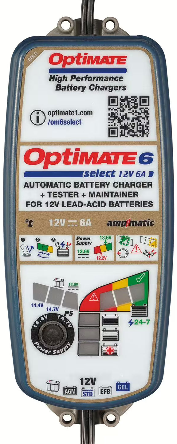 Acculader TECMATE "OptiMATE 6 Select – Vehicle Battery Chargers kopen bij WheelsWork | Motoronderdelen, Gereedschap & Accessoires