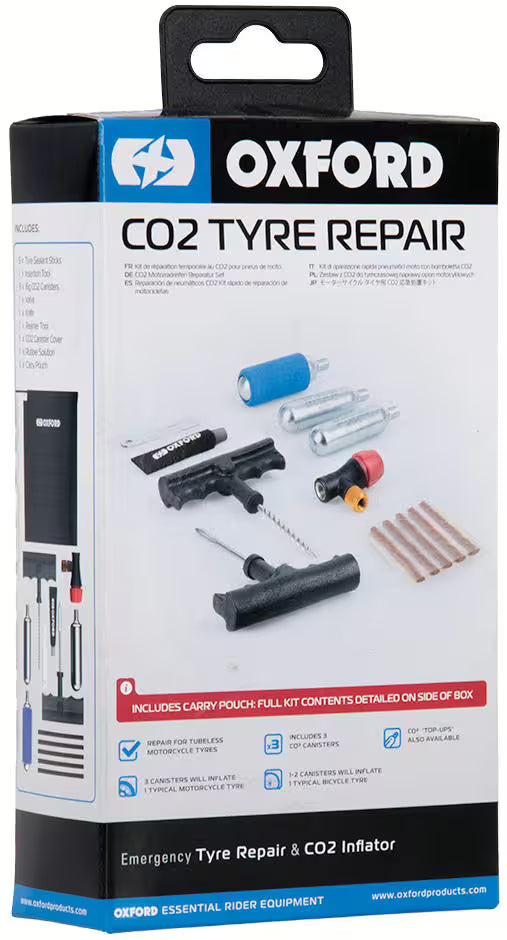Oxford CO2 Tire Repair Kit – Complete Tire Repair Kit with Bag