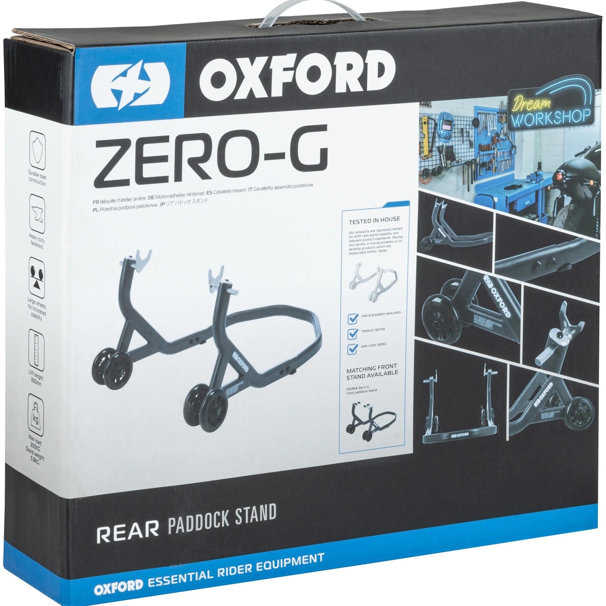 Oxford ZERO-G Achterwiel Paddockstand - Zwart - foto 3