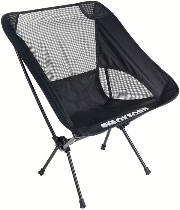 Oxford Folding Camping Chair Black – Aluminum Frame with Carry Bag