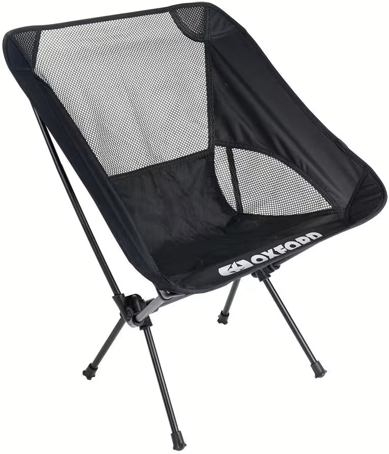 Oxford Opvouwbare Campingstoel Zwart – Aluminium Frame met Draagtas