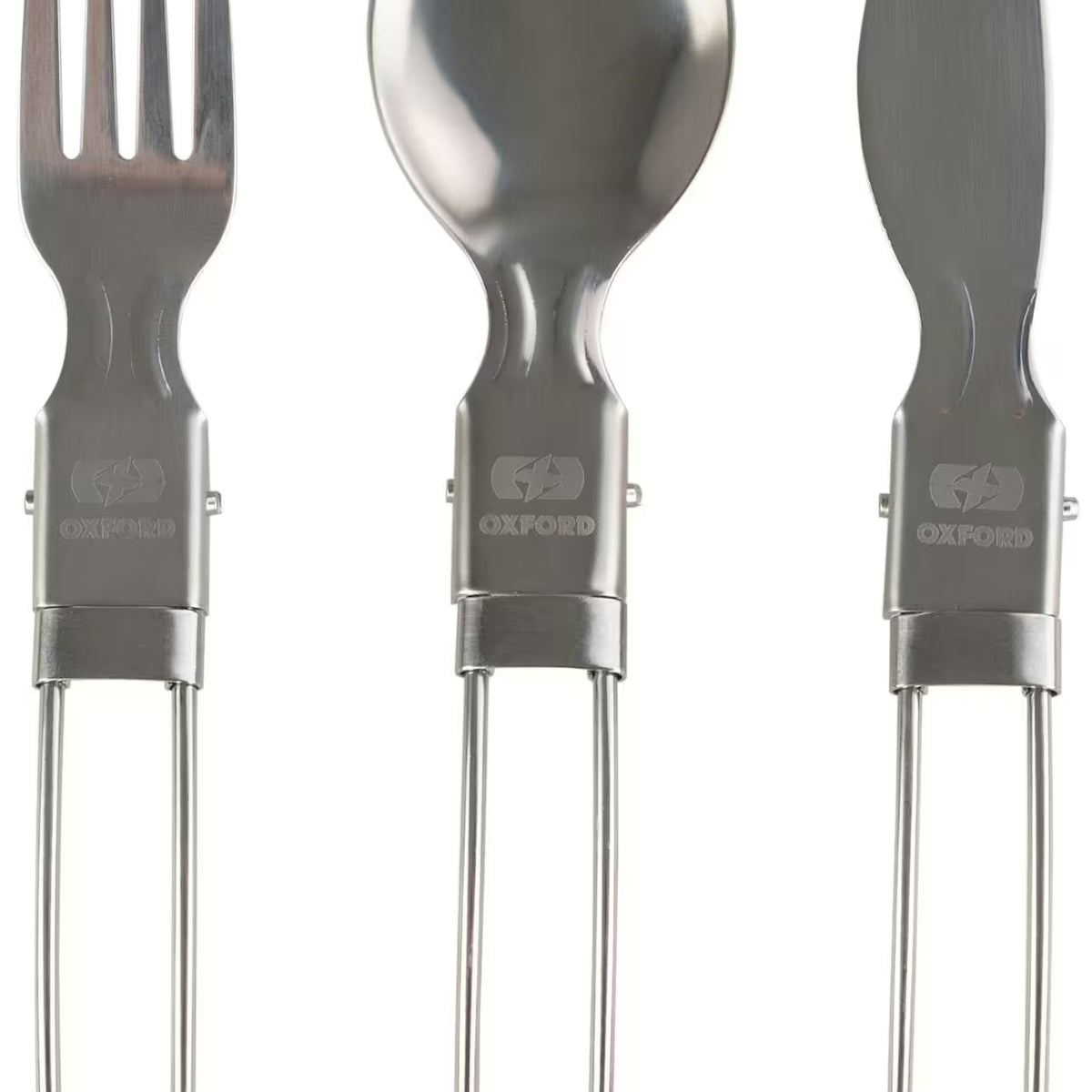Oxford Campingbestek Set – 3-delige RVS Opvouwbare Set met Tas