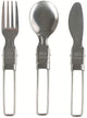 Oxford Campingbestek Set - 3-delige RVS Opvouwbare Set met Tas