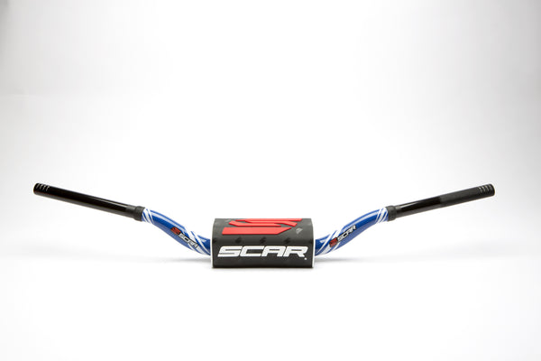 Scar O² Stuur Ø28,6 mm RC Stuur blauw, Stuurkussen zwart