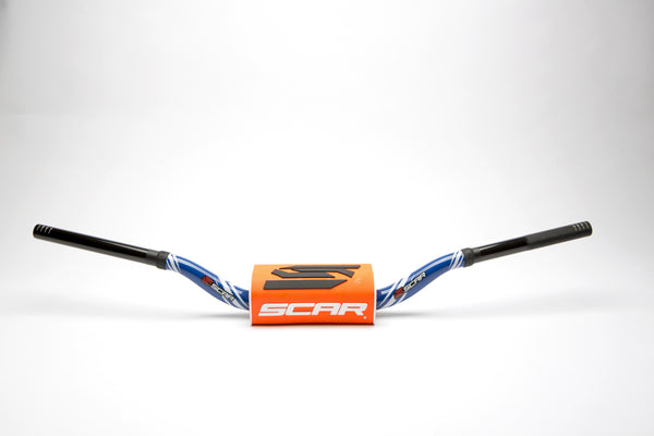 Scar O² Stuur Ø28,6 mm RC Stuur blauw, Stuurkussen oranje