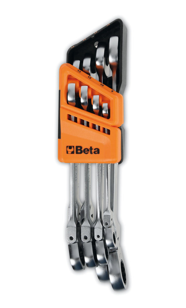 Beta Tools 142SN/SC8 Ratchet Combination Wrench Set – 8 Piece – Hinged – Compact Holder