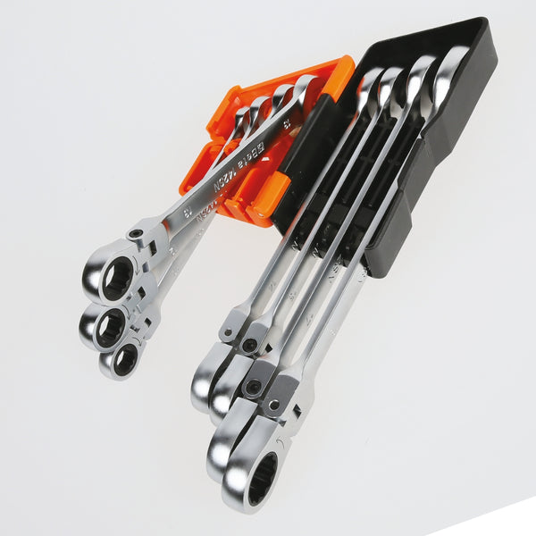 Beta Tools 142SN/SC8 Ratchet Combination Wrench Set – 8 Piece – Hinged – Compact Holder