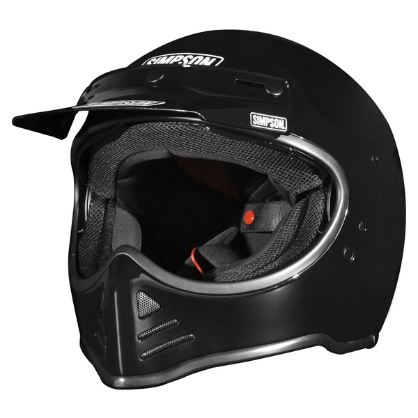 Simpson M52 Solid Black Metal Helmet ECE 22.06 Sun Visor Vintage