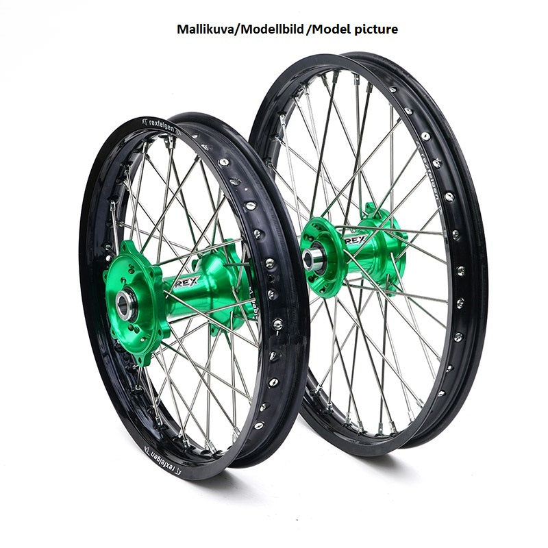 Rex Naaf 21x1,60 Kawasaki KX125/250/KXF250/450 2006-2020 Velg zwart, Groen