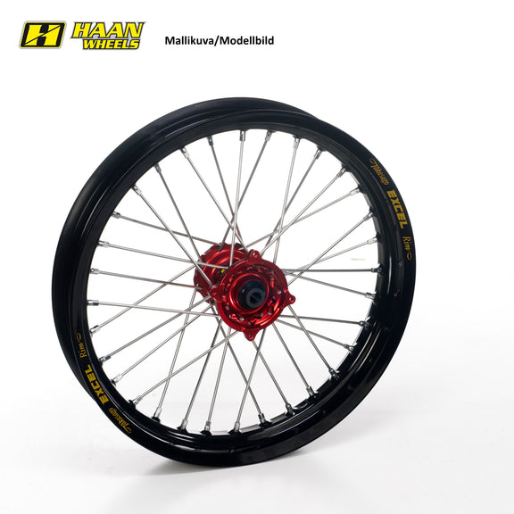 Haan Compleet Wiel 21x1,60 KTM SX/SX-F +NIP+SPOKE 2015-2025 Naaf rood, Velg zwart
