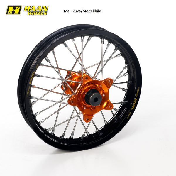Haan Compleet Wiel 17x3,50 SX&SXF EXC 2015-2026 Velg zwart, Naaf oranje