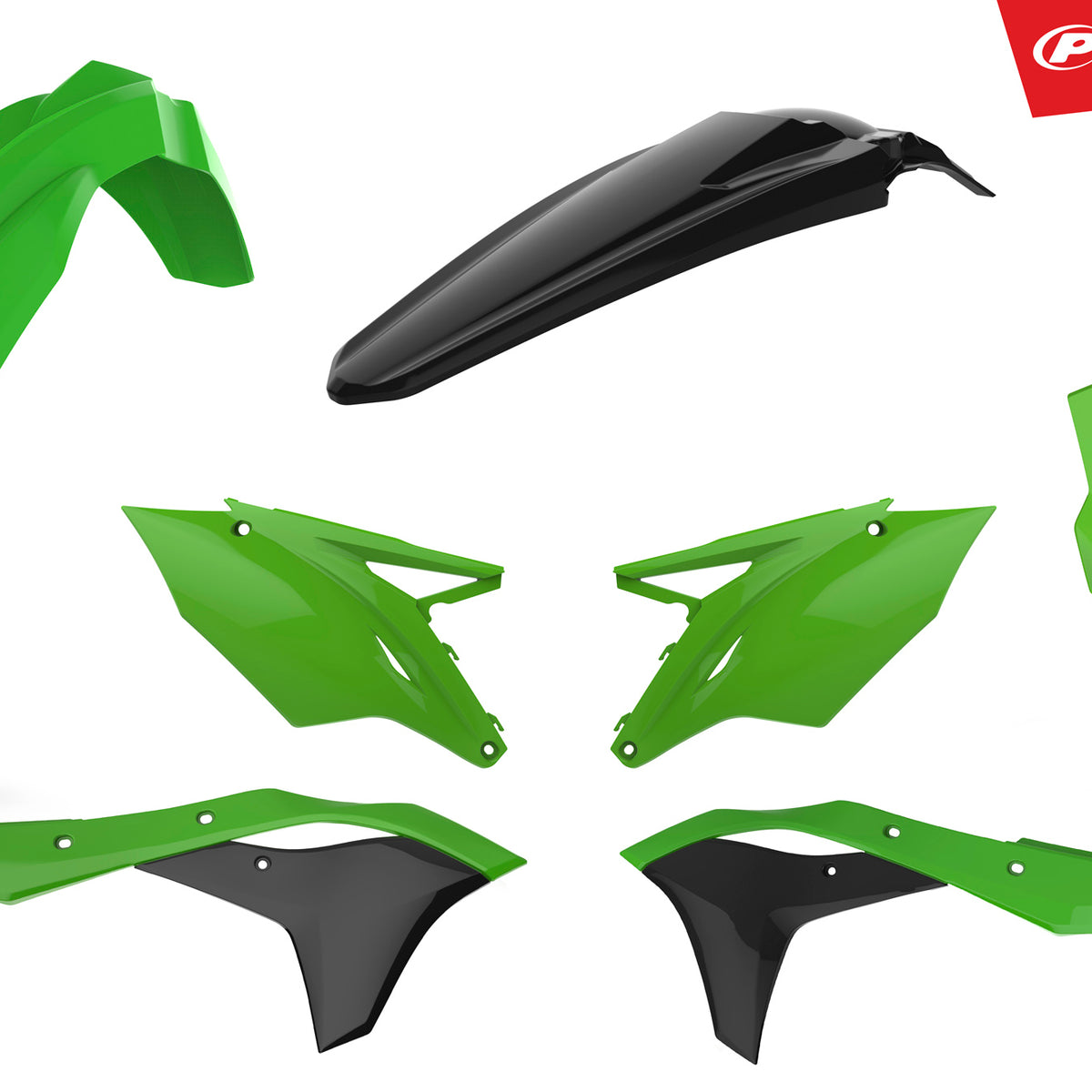 Polisport Plasticset Zwart KAWASAKI KX250F 2017-2020