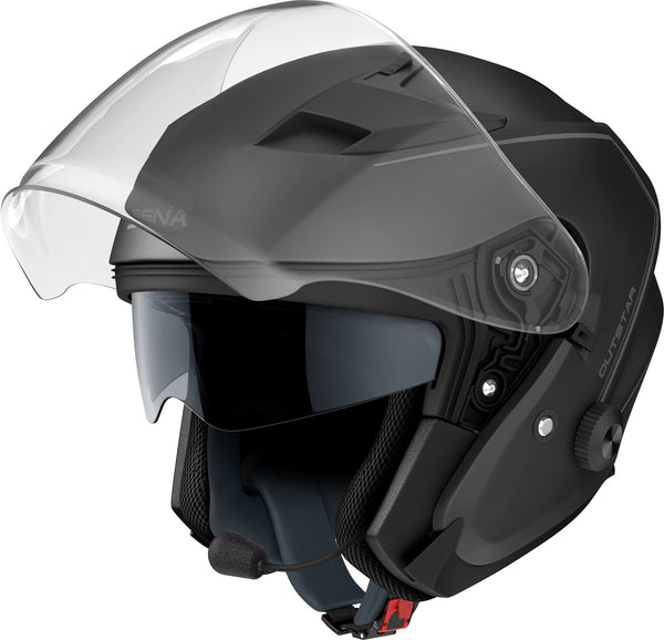 Sena Outstar S Open Face Helmet with Bluetooth Intercom Matte Black
