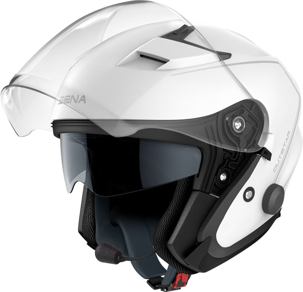 Sena Outstar S Jet Helmet with Bluetooth Intercom White