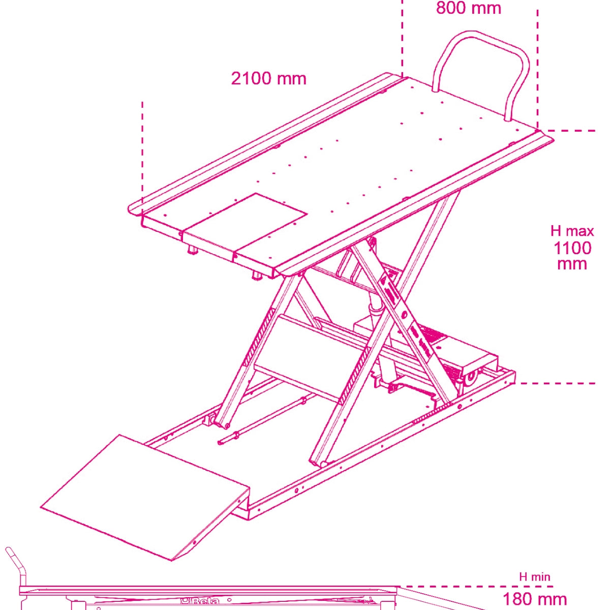 Beta Tools 3050 600 Motorcycle Lift Electric Hydraulic 600KG Professional