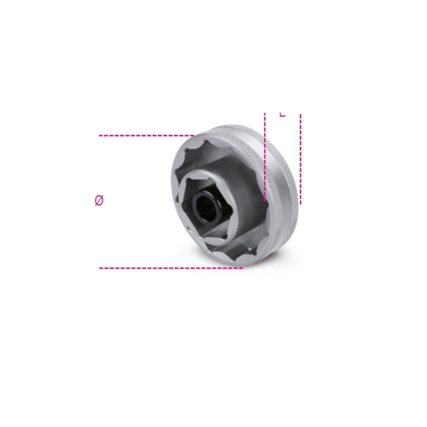 Beta Tools 3075B Socket for Ducati Rear Wheel Nut 12-point 55 mm