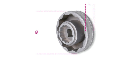 Beta Tools 3075MV Socket for MV Agusta Rear Wheel Nut 12-Point 56 mm