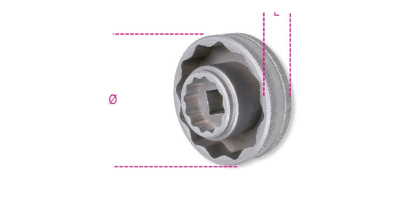 Beta Tools 3075MV Socket for MV Agusta Rear Wheel Nut 12-Point 56 mm