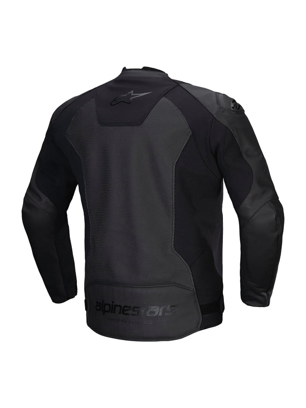 Alpinestars Faster v3 Airflow Schwarz/Schwarz Leder Motorradjacke