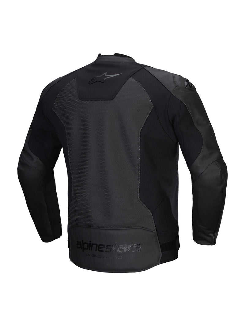 Alpinestars Faster v3 Airflow Black/Black Leather Motorcycle Jacket