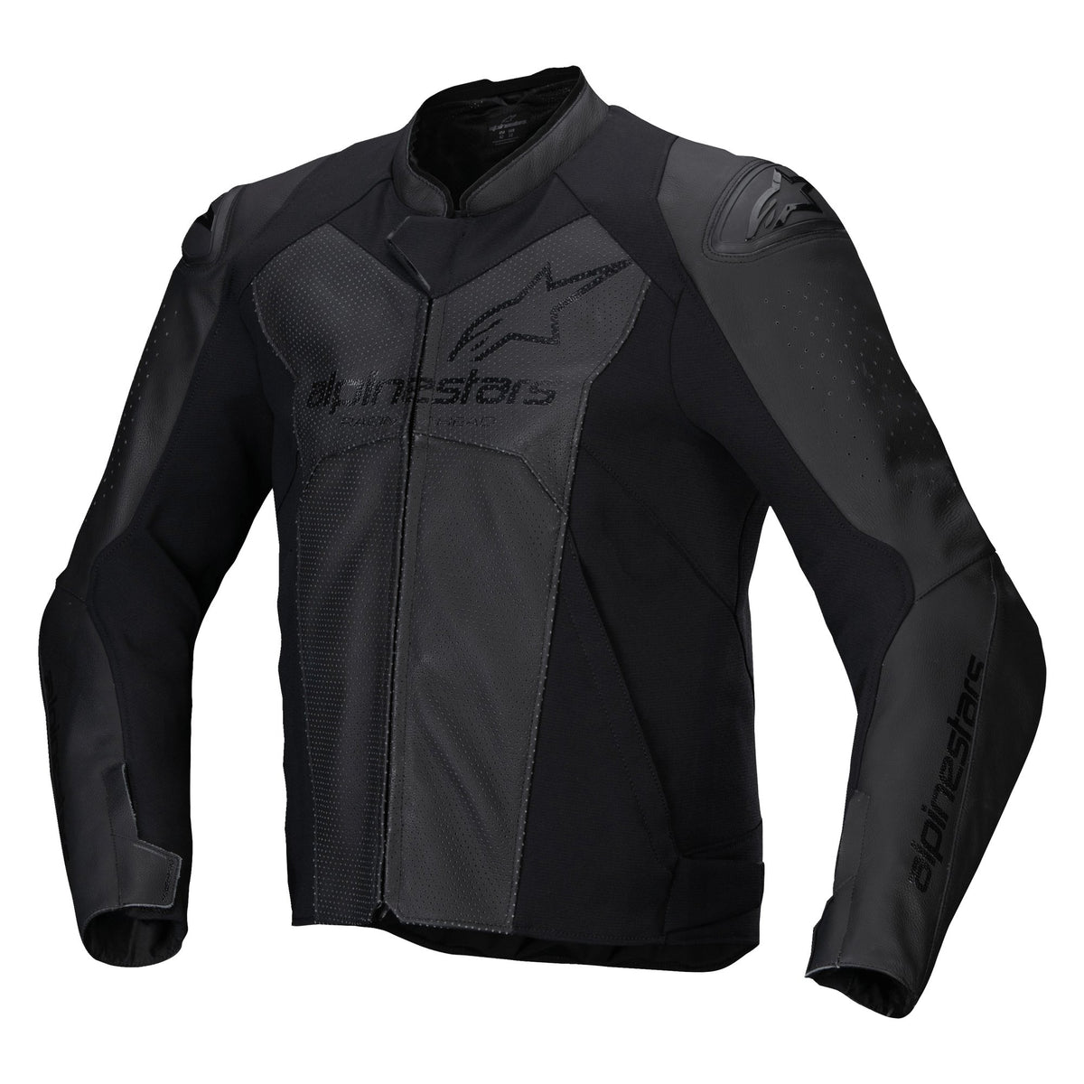 Alpinestars Faster v3 Airflow Black/Black Leather Motorcycle Jacket