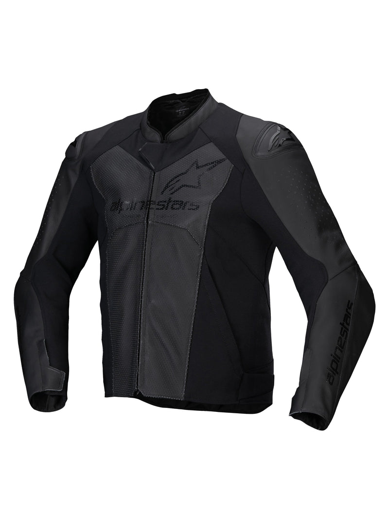 Alpinestars Faster v3 Airflow Black/Black Leather Motorcycle Jacket