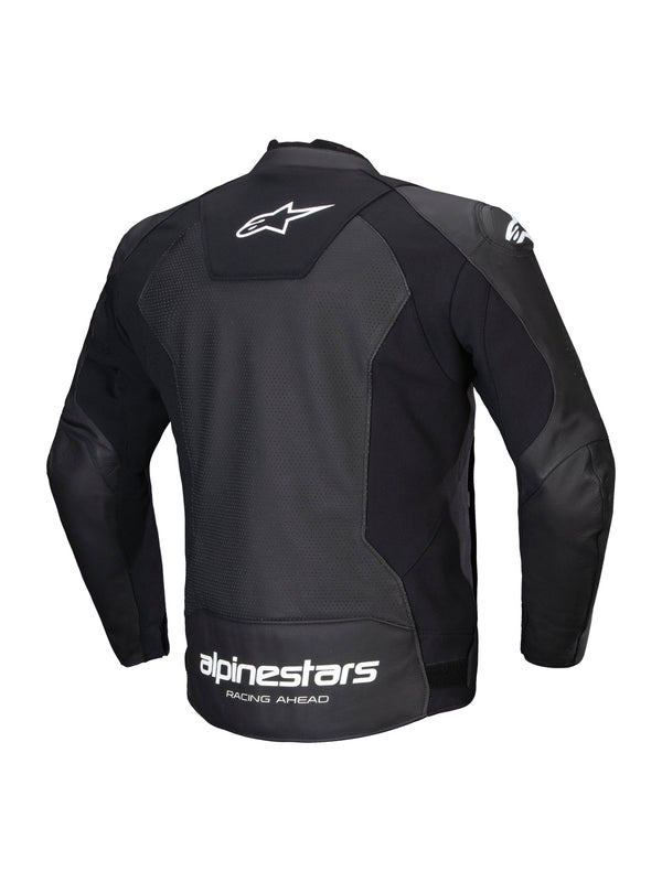 Alpinestars Faster v3 Airflow Schwarz/Weiß Leder Motorradjacke