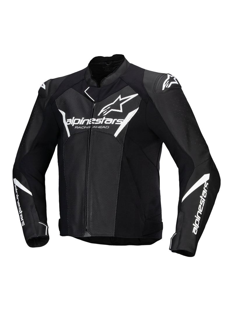Alpinestars Faster v3 Airflow Zwart/Wit Leren Motorjas