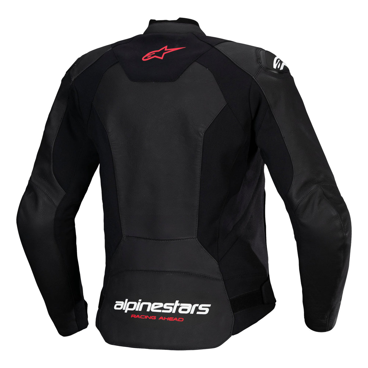 Alpinestars Faster v3 Black/White/Coral Leather Motorcycle Jacket