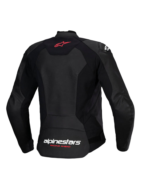 Alpinestars Faster v3 Schwarz/Weiß/Koralle Motorradlederjacke