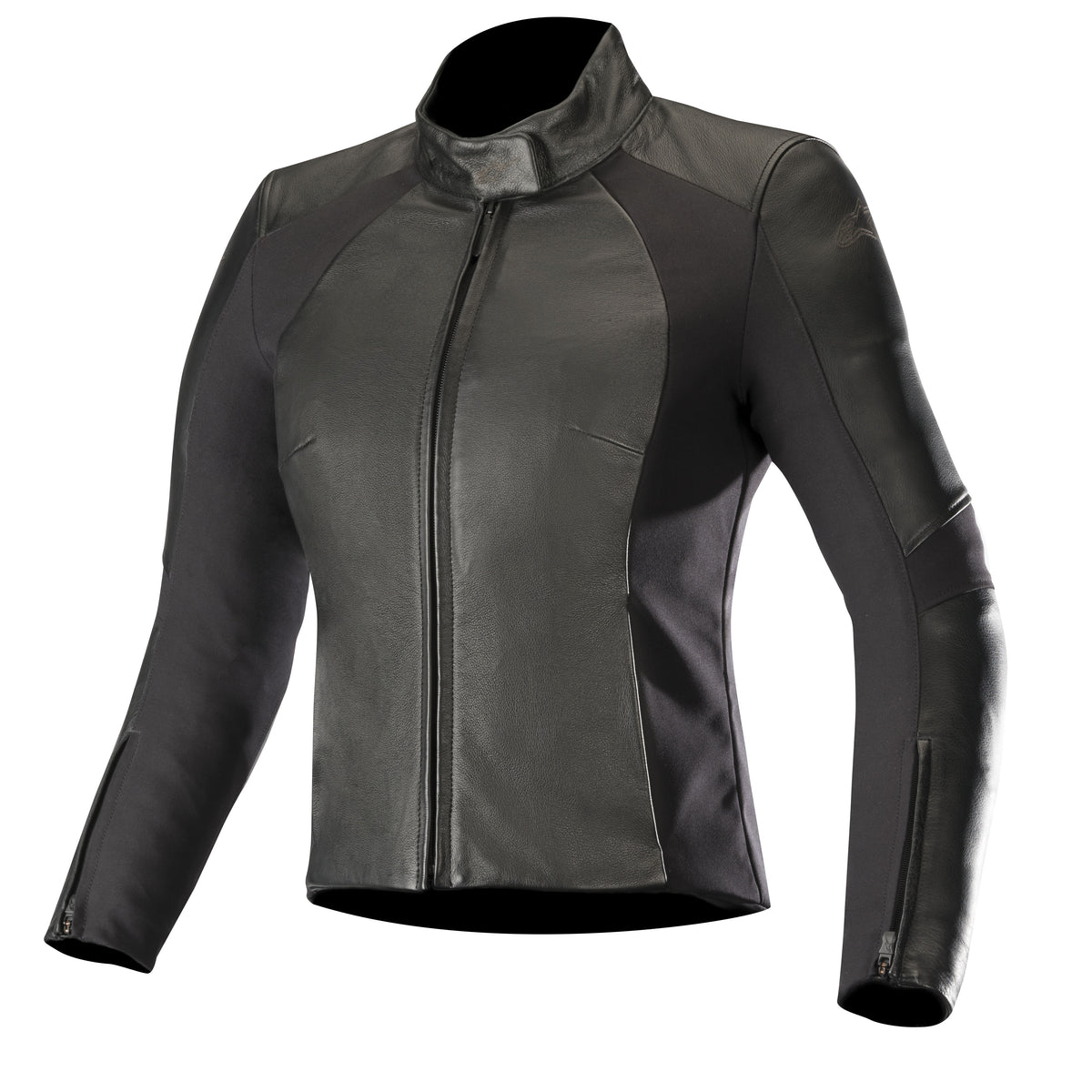 Alpinestars Vika v2 Schwarze Motorrad-Lederjacke
