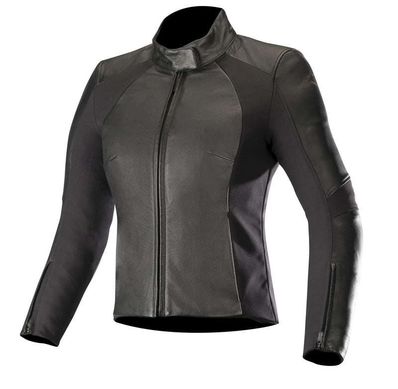 Alpinestars Vika v2 Schwarze Motorrad-Lederjacke