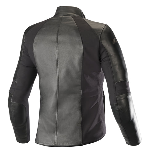Alpinestars Vika v2 Schwarze Motorrad-Lederjacke