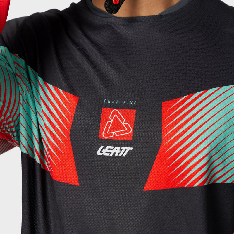 Leatt Moto 4.5 Lite Crossshirt Gestreept rood, productfoto 4